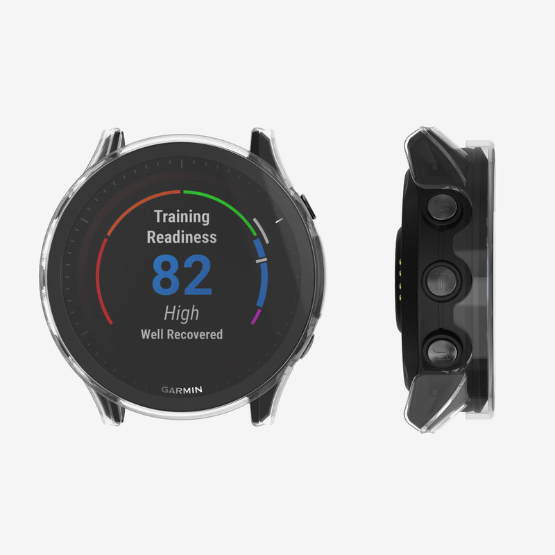 kwmobile Glass Case for Garmin Forerunner 955 Solar Protective Cover Fullbody Fitness Tracker Case Set