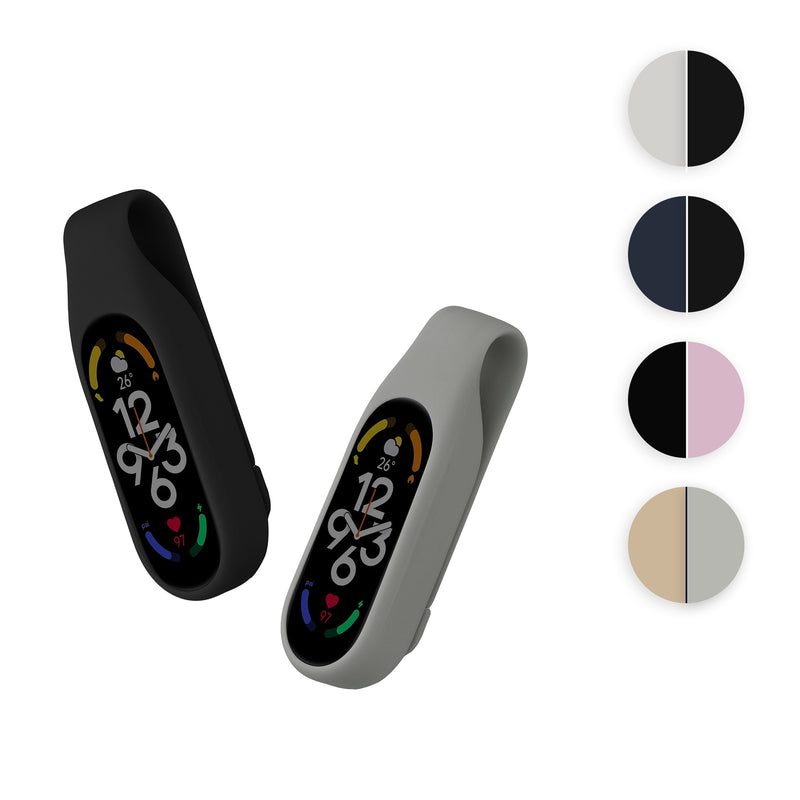 kwmobile Clip Halter kompatibel mit Xiaomi Mi Band 7 / 6 / 5 / 4 - Silikon Fitnesstracker Halterung - ohne Tracker Schwarz  [dsg03]