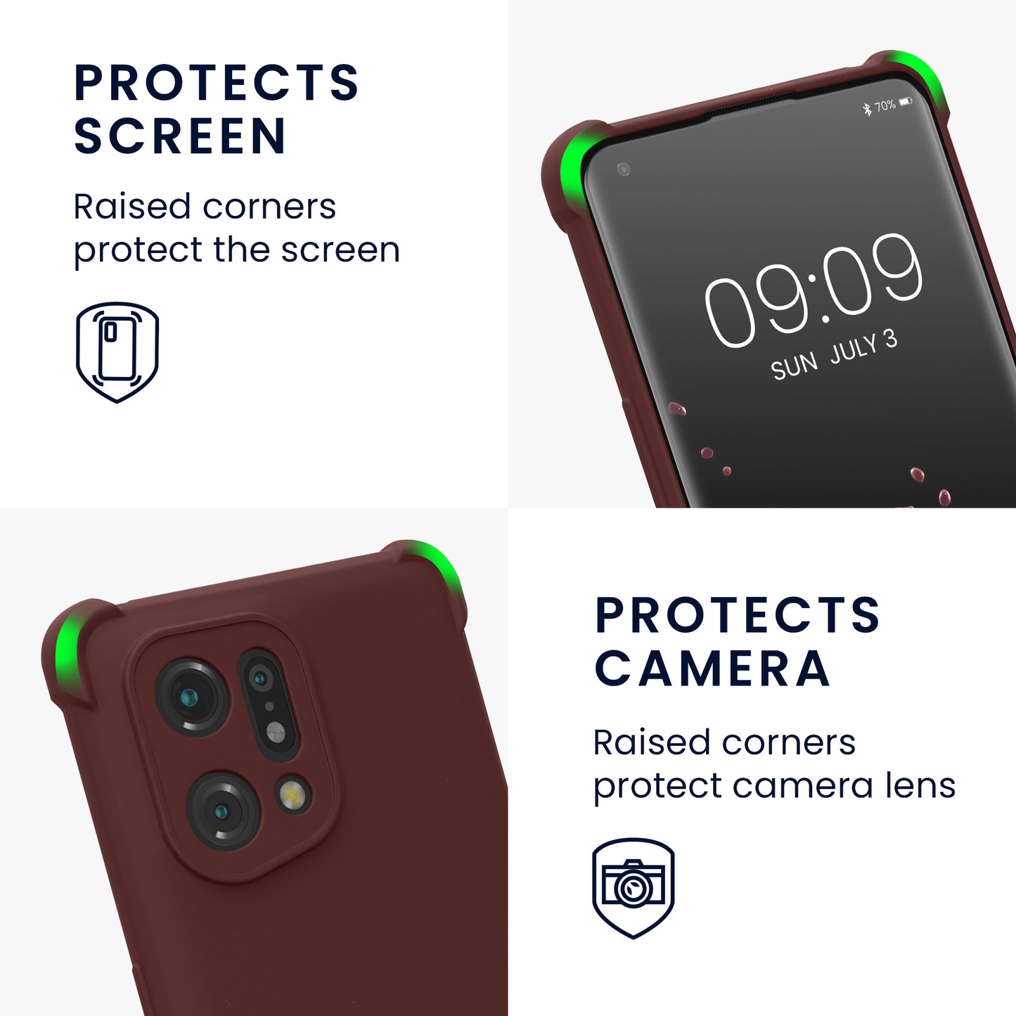 kwmobile Necklace Case Compatible with Oppo Find X5 (5G) - Lanyard Cover - Silicone Protective Case