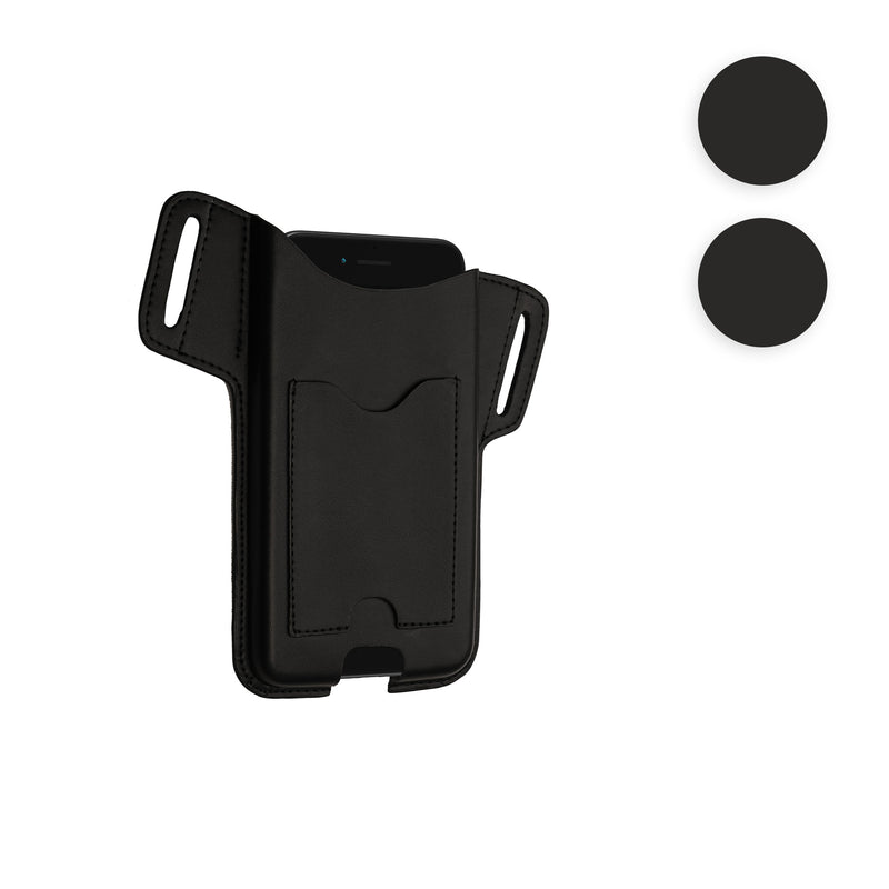 kwmobile Gürteltasche Hülle kompatibel mit XL - 6,7/6,8" Handys mit Gürtelclip - 17,2 x 8,4 cm Kunstleder Gürtel Case mit Gürtelschlaufe - in Schwarz Schwarz XL 