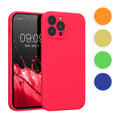 kwmobile Handyhülle kompatibel mit Apple iPhone 13 Pro Max Hülle - gummierte Handy Case aus Silikon in Limettengrün Limettengrün  