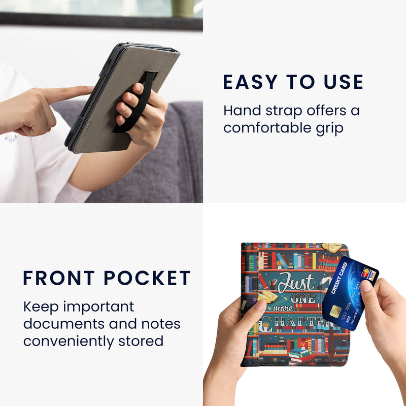 kwmobile Flip Case Compatible with Pocketbook Era / Era Color - Front Pocket Hand Strap