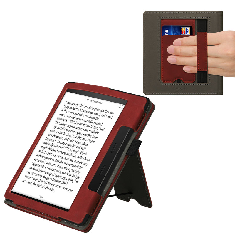 kwmobile Protective Case Compatible with Amazon Kindle Oasis 10th Generation Flip Case - Cover with Hand Strap