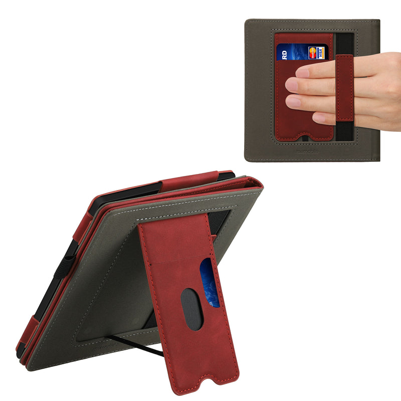 kwmobile Protective Case Compatible with Amazon Kindle Oasis 10th Generation Flip Case - Cover with Hand Strap