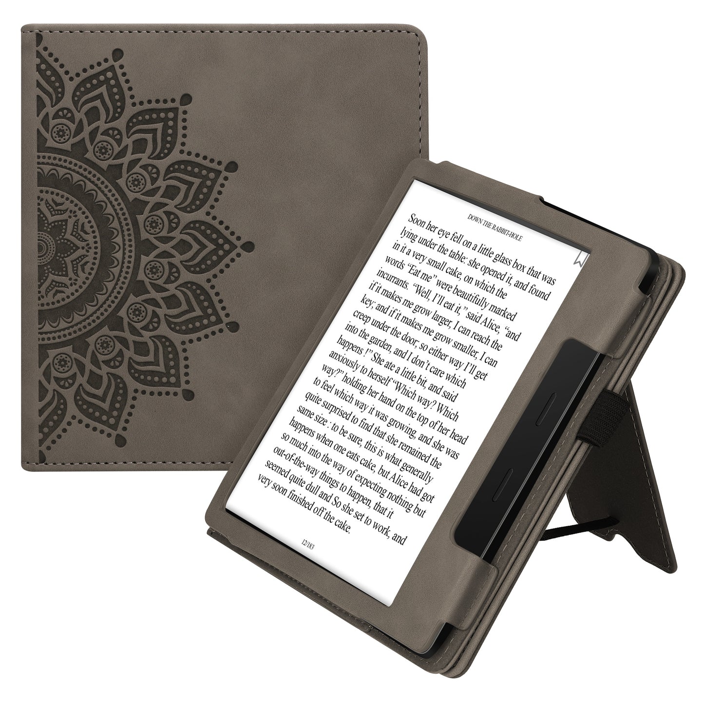 kwmobile Protective Case Compatible with Amazon Kindle Oasis 10th Generation Flip Case - Cover with Hand Strap