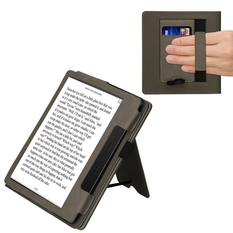 kwmobile Protective Case Compatible with Amazon Kindle Oasis 10th Generation Flip Case - Cover with Hand Strap