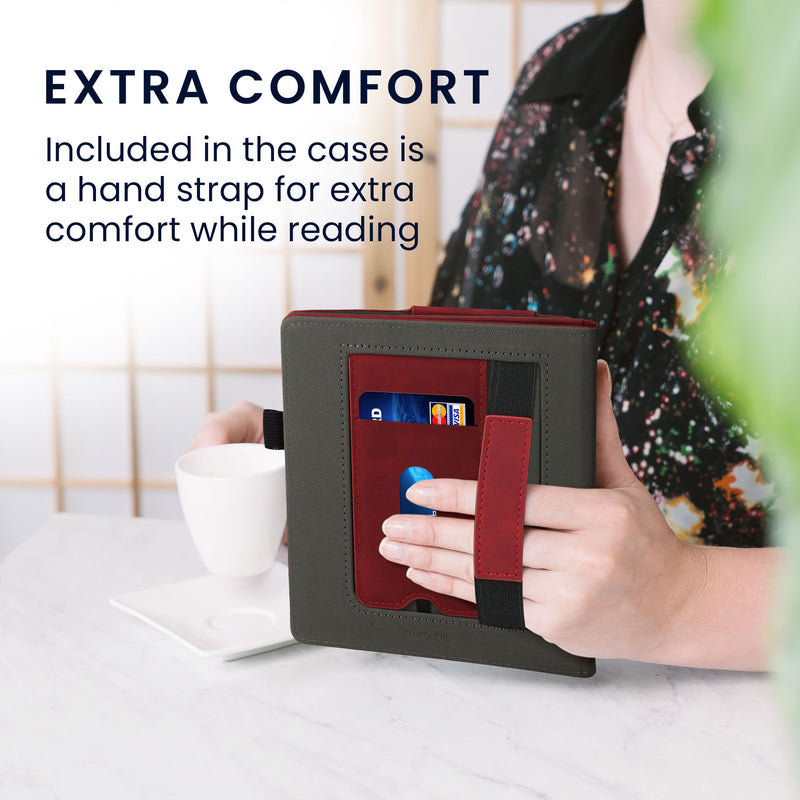 kwmobile Protective Case Compatible with Amazon Kindle Oasis 10th Generation Flip Case - Cover with Hand Strap