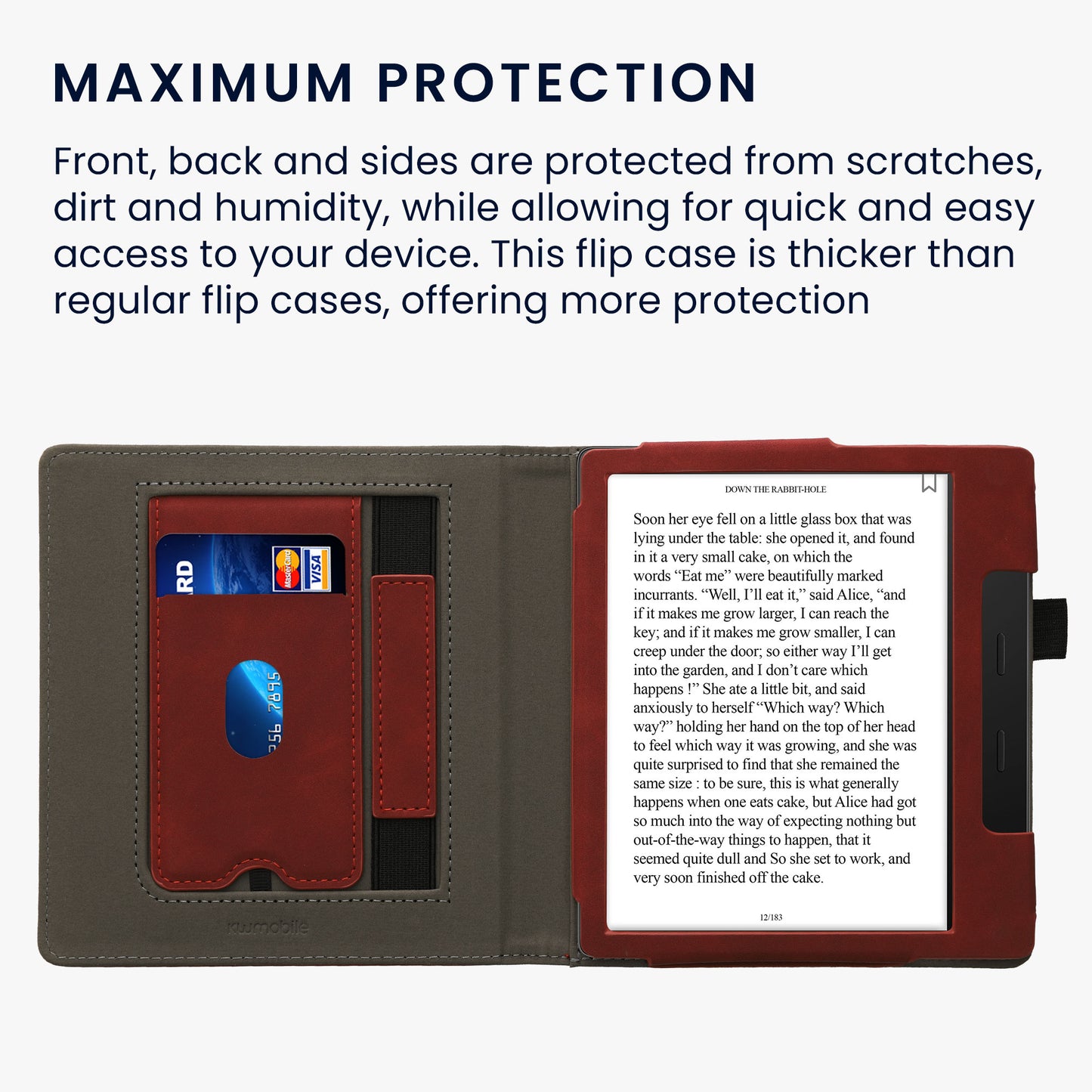kwmobile Protective Case Compatible with Amazon Kindle Oasis 10th Generation Flip Case - Cover with Hand Strap