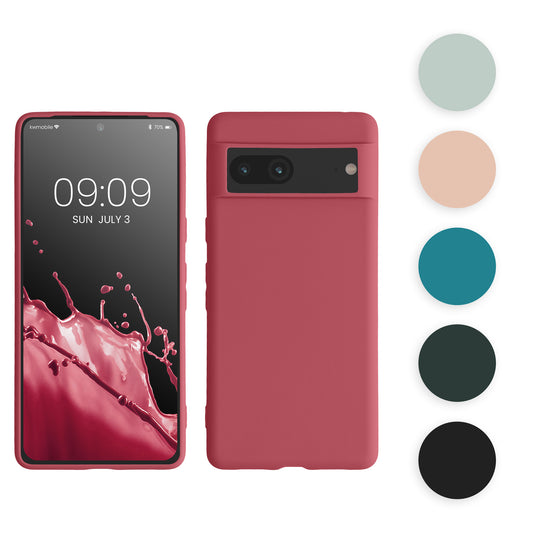 kwmobile Hülle kompatibel mit Google Pixel 7 Hülle - weiches TPU Silikon Case - Cover geeignet für kabelloses Laden - Cool Glacier Cool Glacier  
