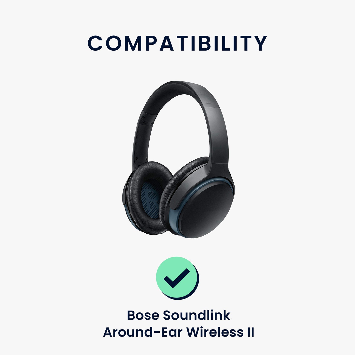 kwmobile Ear Pads compatible with Bose Soundlink Around-Ear Wireless II - Headphone Ear Cushions - Pads for Over Ear Headphones