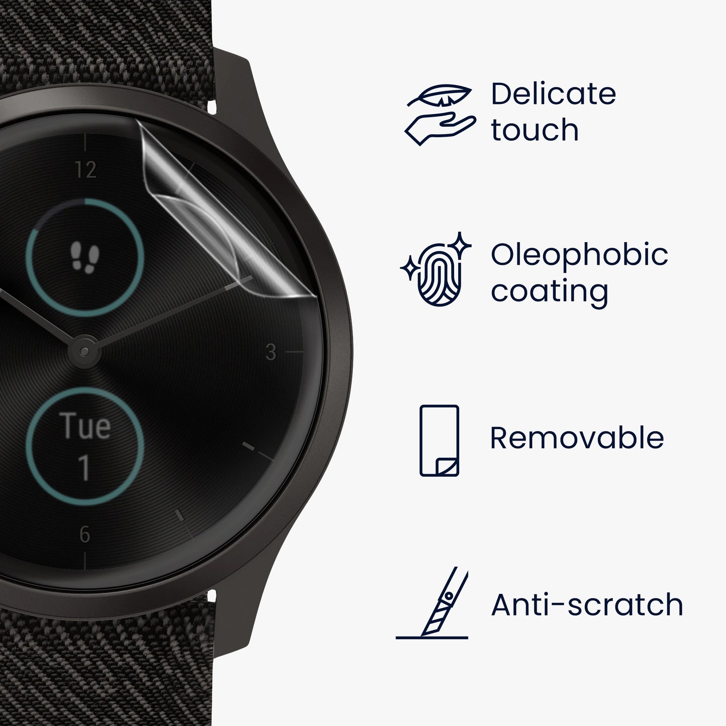 3x Screen Protector Compatible with Garmin vivomove Style