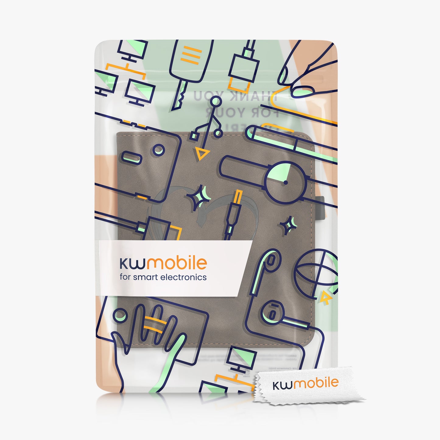 kwmobile Flip Case Compatible with Tolino Vision 6 - Cover Hand Strap