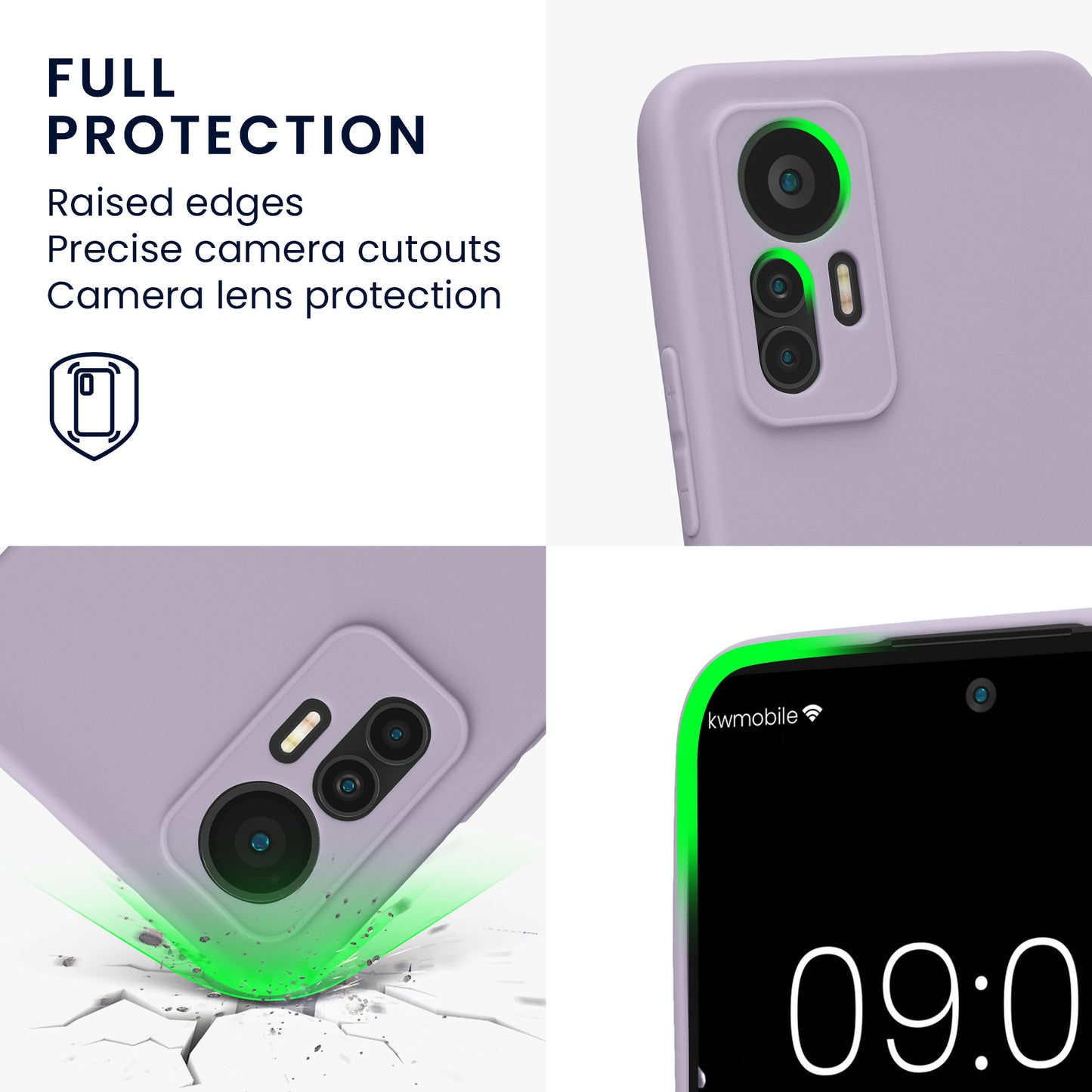 kwmobile Phone Case for Xiaomi 12 Lite 5G - Soft Silicone Phone Cover - Protective Case