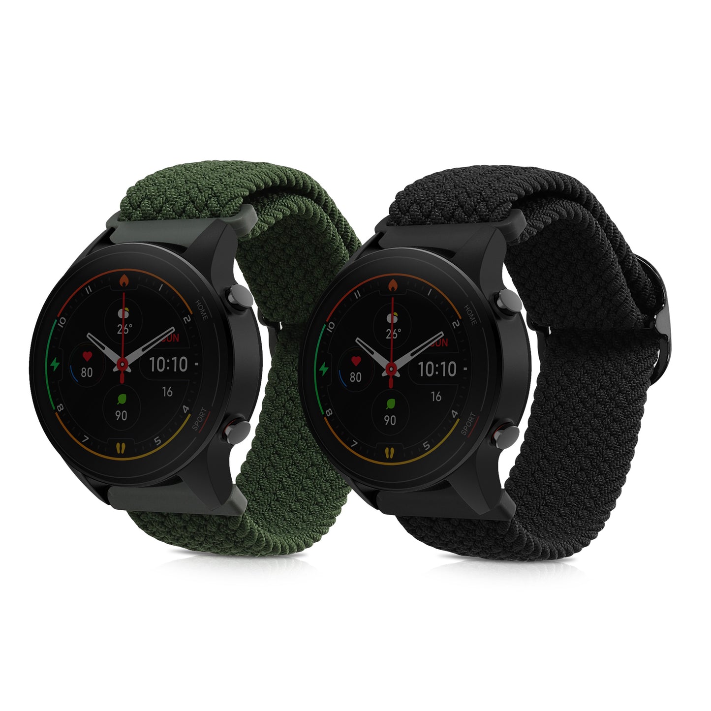 kwmobile Sport Strap compatible with Xiaomi Watch S4/S4 Sport/S3/S2/Watch S1 Active/Redmi Watch 5 Active Fitness Tracker Replacement Band Set