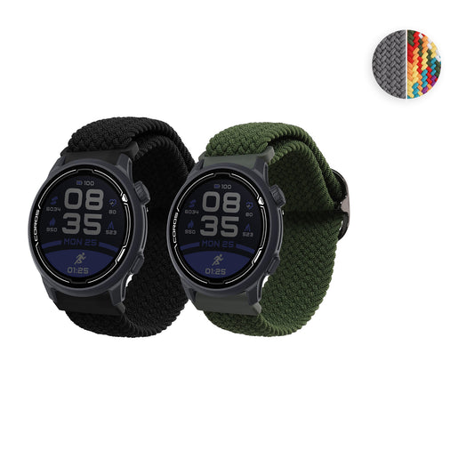 kwmobile 2x Uhrenarmband für COROS PACE 2 / APEX (42mm) Armband - Fitnesstracker Band Set aus Nylon - Ersatzarmband Smartwatch - Grau Mehrfarbig Grau  [dsg02]