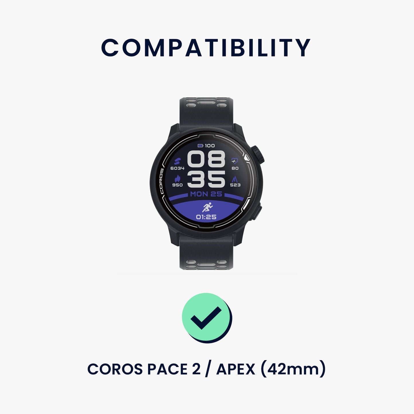 kwmobile Watch Strap for COROS PACE 2 / APEX Strap Fitness Tracker Band Set Replacement Strap Smartwatch