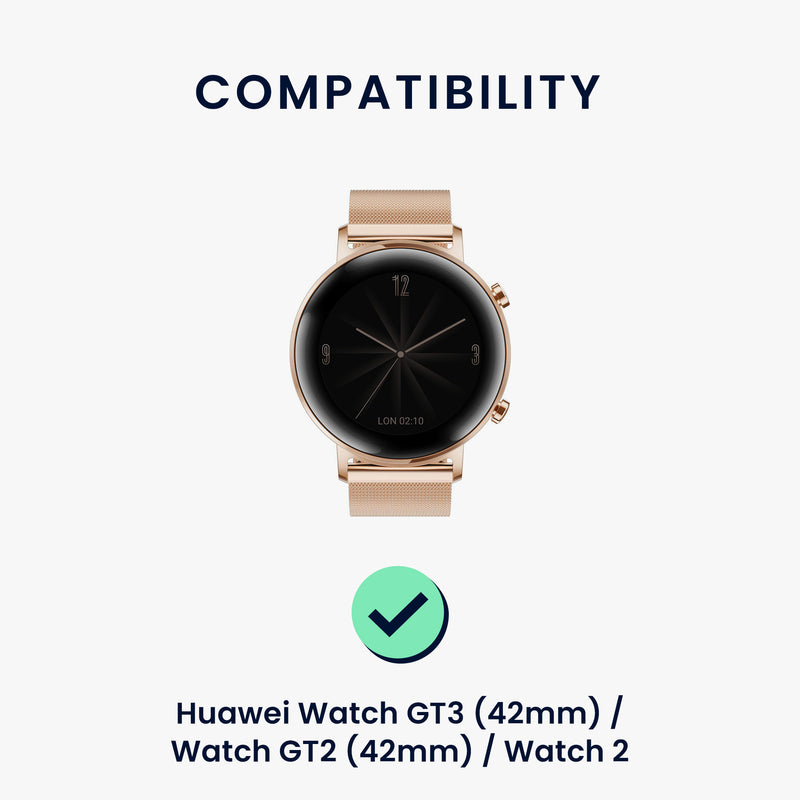 kwmobile Strap compatible with Huawei Watch GT3 (42mm) / Watch GT2 (42mm) / Watch 2 - Fitness Tracker Sport Band - Inner circumference of 19 - 20 cm