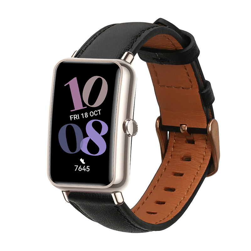 kwmobile Genuine Leather Watch Strap for Huawei Watch Fit mini – Fitness Tracker Replacement Band – Smartwatch