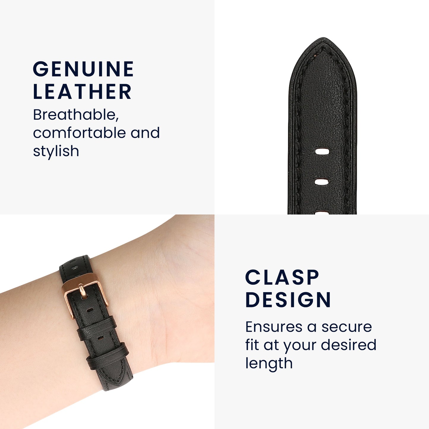 kwmobile Genuine Leather Watch Strap for Huawei Watch Fit mini – Fitness Tracker Replacement Band – Smartwatch