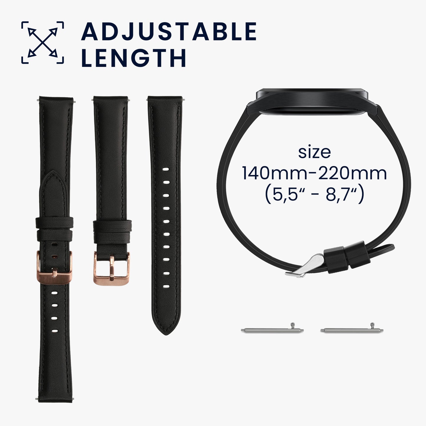 kwmobile Genuine Leather Watch Strap for Huawei Watch Fit mini – Fitness Tracker Replacement Band – Smartwatch