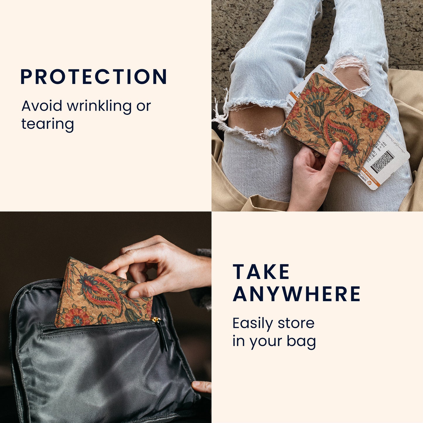 kwmobile Passport Holder with Card Slots ID Holder Passport Cover Card Case Pouch Passport Cover