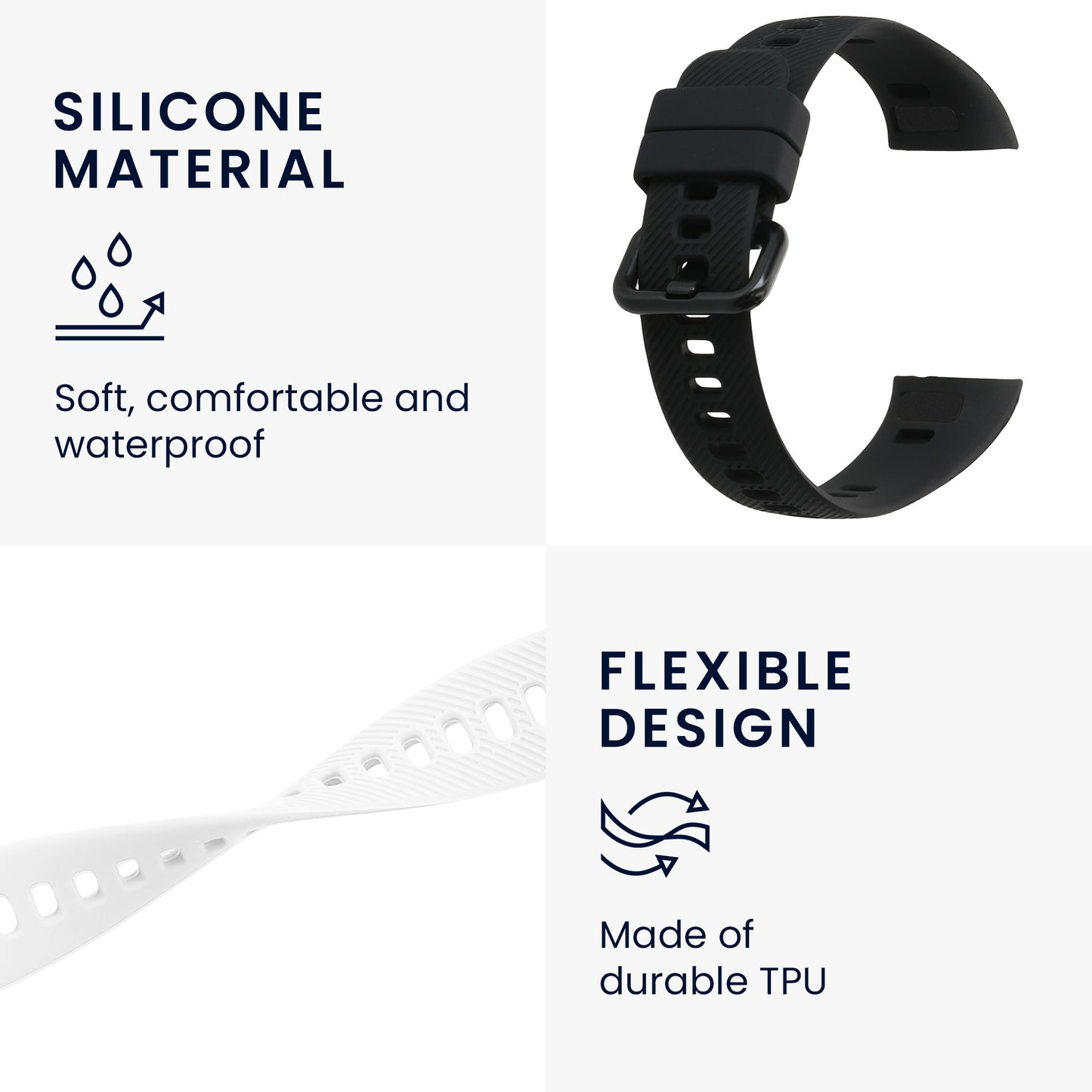 kwmobile Watch Strap for HONOR Band 5 / Band 4 Wristband Fitness Tracker Band Set Replacement Strap Smartwatch