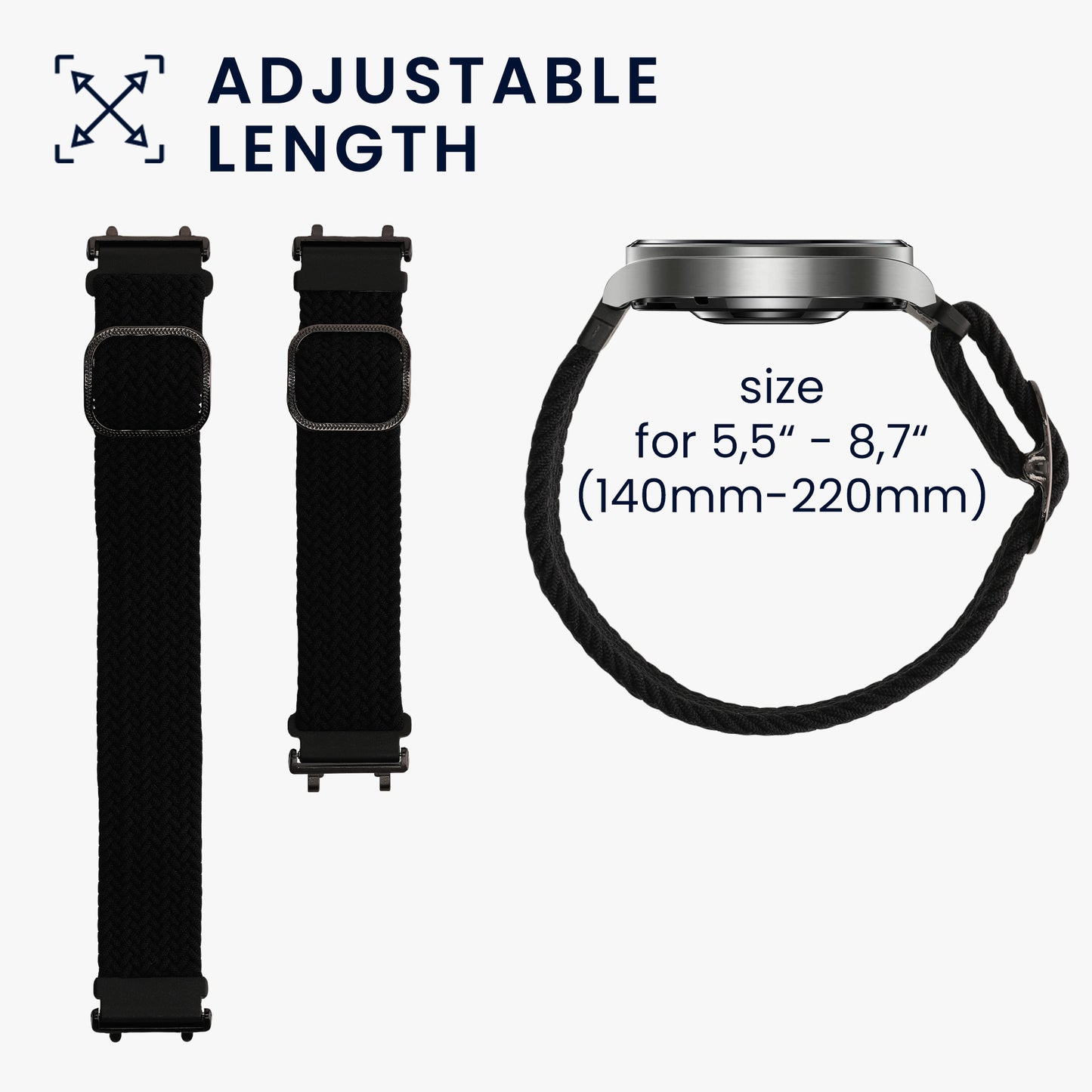 kwmobile Strap compatible with Huami Amazfit T-Rex 2 Fitness Tracker Sports Strap Band Inner Dimensions from 14 - 22 cm