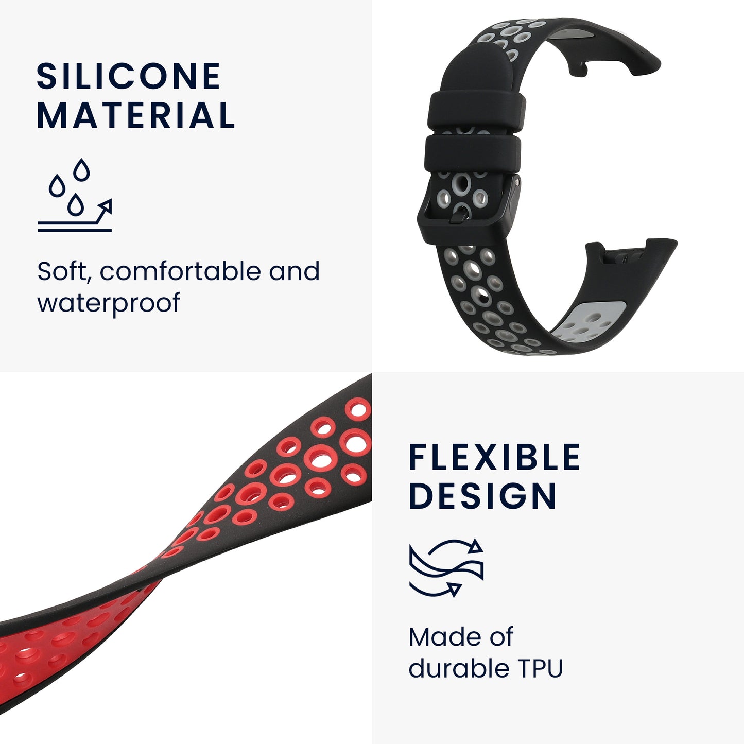 kwmobile Watch Strap for Xiaomi Mi Band 7 Pro Band Fitness Tracker Band Set Replacement Strap Smartwatch