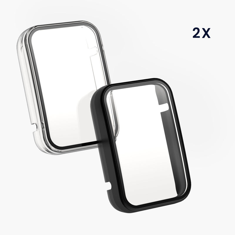 kwmobile Glass Case for Xiaomi Mi Band 7 Pro Protective Cover Full Body Fitness Tracker Case Set