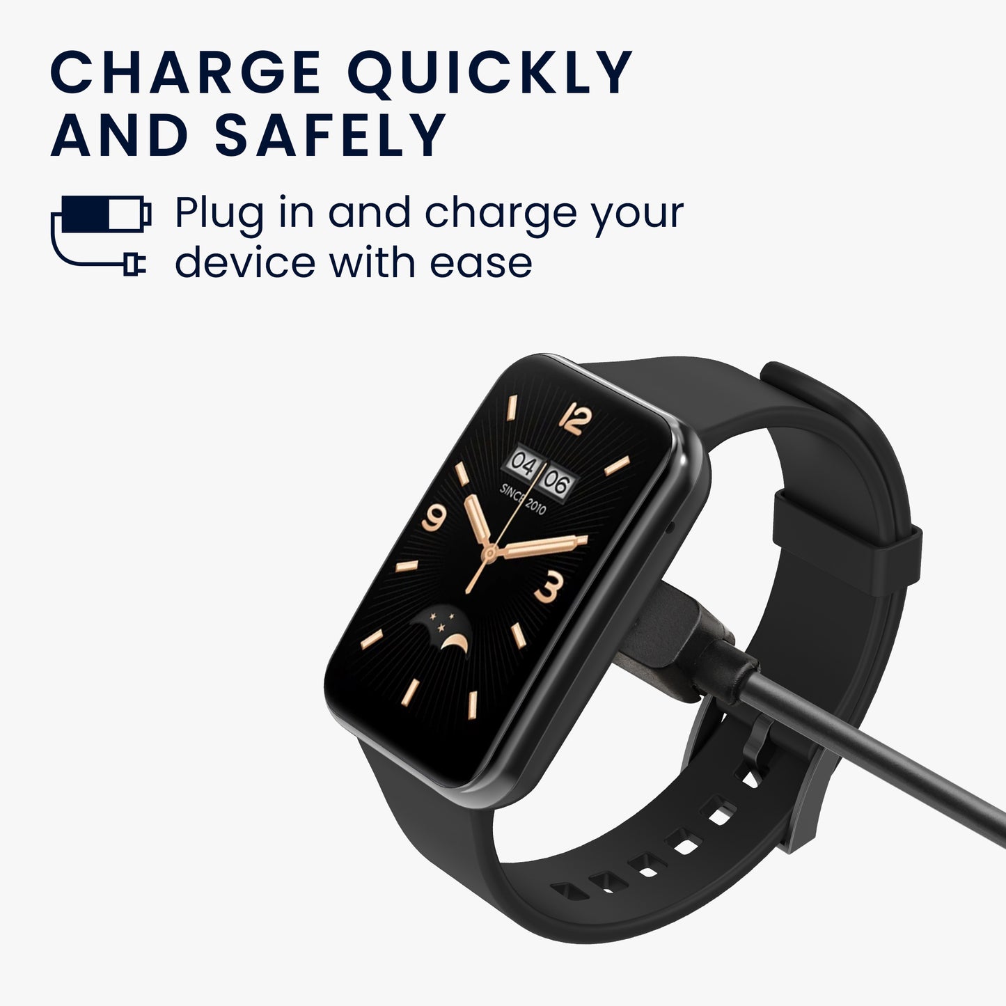 kwmobile USB Cable Charger compatible with Xiaomi Mi Band 7 Pro / Poco Watch / Redmi Watch 3 / Watch 2 Lite Charging Cable - Smartwatch Replacement Cable - Fitness Tracker Charging Cable
