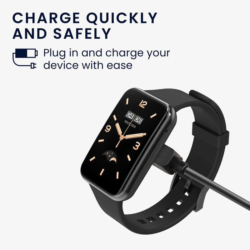 kwmobile USB Cable Charger compatible with Xiaomi Mi Band 7 Pro / Poco Watch / Redmi Watch 3 / Watch 2 Lite Charging Cable - Smartwatch Replacement Cable - Fitness Tracker Charging Cable