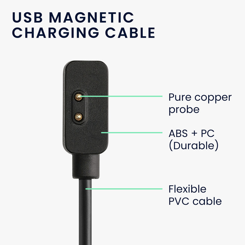 kwmobile USB Cable Charger compatible with Xiaomi Mi Band 7 Pro / Poco Watch / Redmi Watch 3 / Watch 2 Lite Charging Cable - Smartwatch Replacement Cable - Fitness Tracker Charging Cable