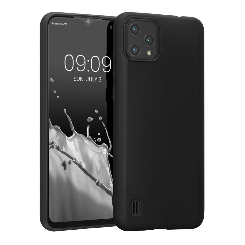 kwmobile Hülle kompatibel mit Blackview A55 Hülle - weiches TPU Silikon Case - Cover geeignet für kabelloses Laden - Schwarz matt Schwarz matt  