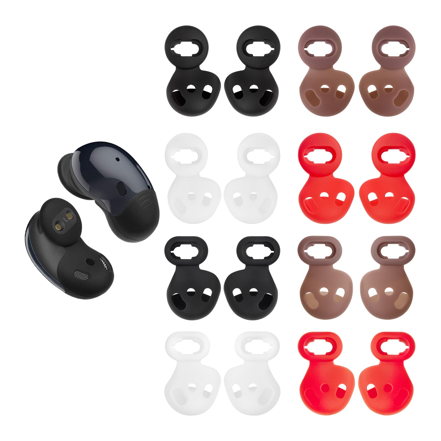 kwmobile 16x Earbuds compatible with Samsung Galaxy Buds Live Accessories Hooks for In-Ear Headphones