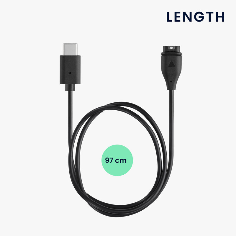 kwmobile USB Cable Charger compatible with Garmin Instinct 2 Solar / Instinct 2 / 2X / 2S / Crossover / Tide Charging Cable Smartwatch Replacement Cable Fitness Tracker Charging Cable