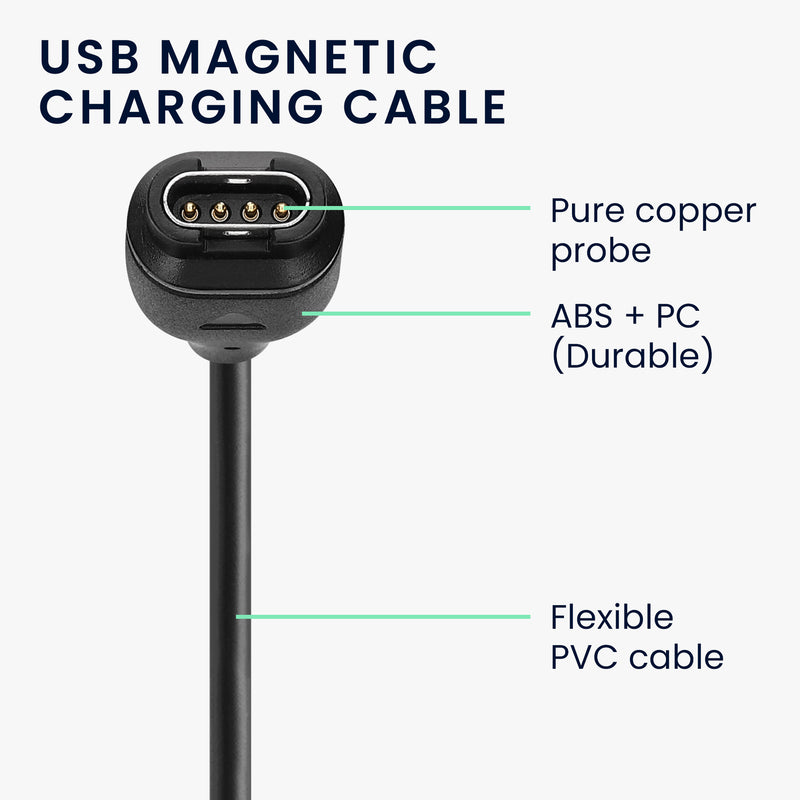 kwmobile USB Cable Charger compatible with Garmin Instinct 2 Solar / Instinct 2 / 2X / 2S / Crossover / Tide Charging Cable Smartwatch Replacement Cable Fitness Tracker Charging Cable