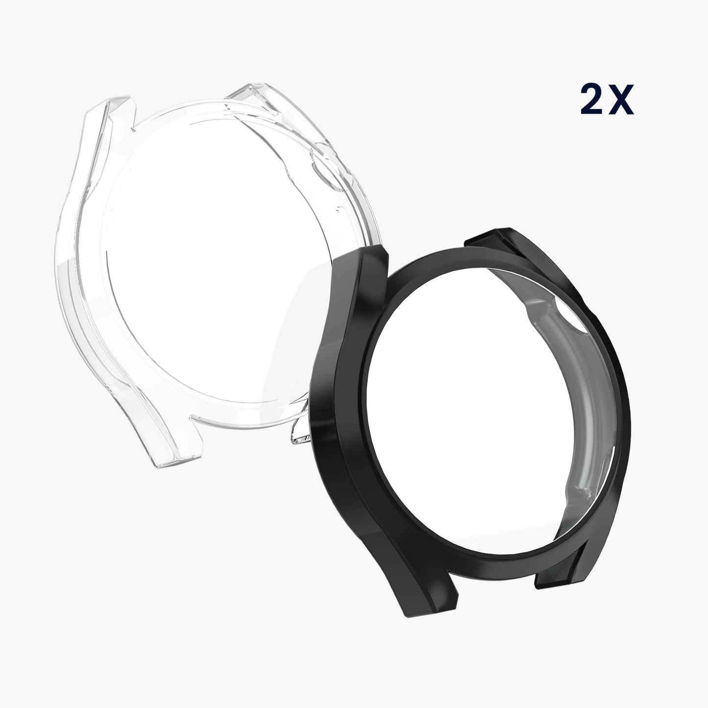 kwmobile Silicone Case for Huawei Watch GT3 Pro (46mm) Protective Case Fullbody Display Cover Set