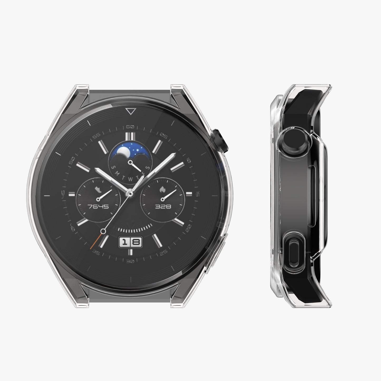 kwmobile Silicone Case for Huawei Watch GT3 Pro (46mm) Protective Case Fullbody Display Cover Set