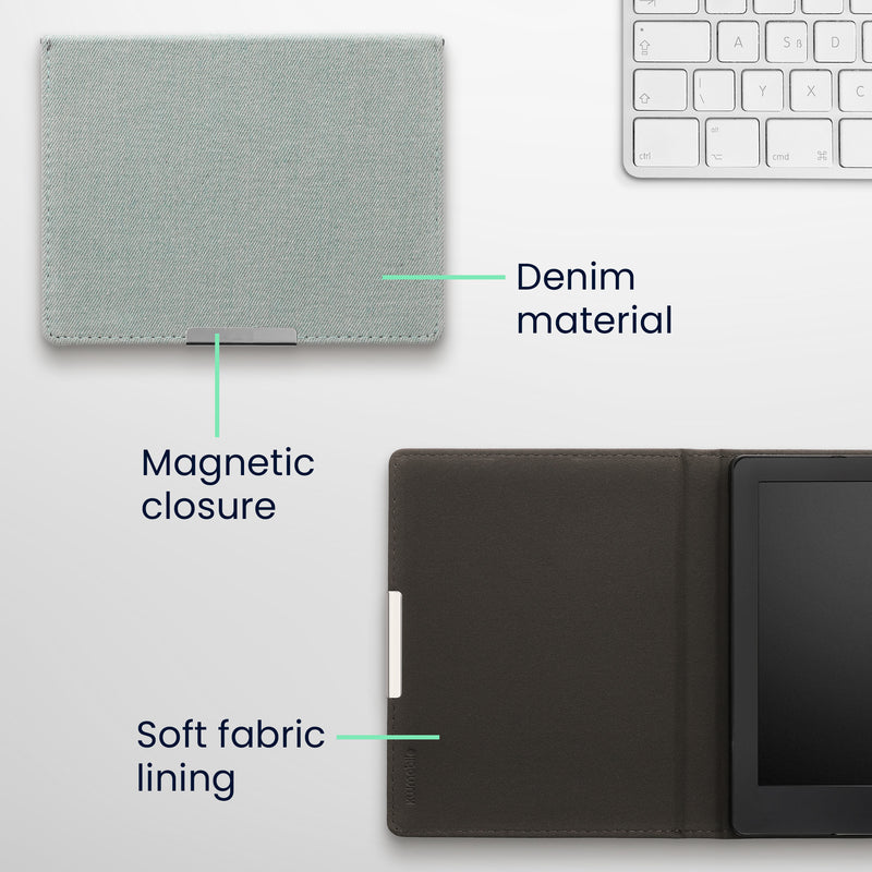 kwmobile Folding Case compatible with Kobo Aura H2O Edition 2 - e-Reader Protective Case - eReader Cover