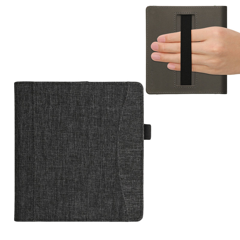 kwmobile Flip Case Compatible with Amazon Kindle Oasis 10th Generation - Front Pocket Hand Strap