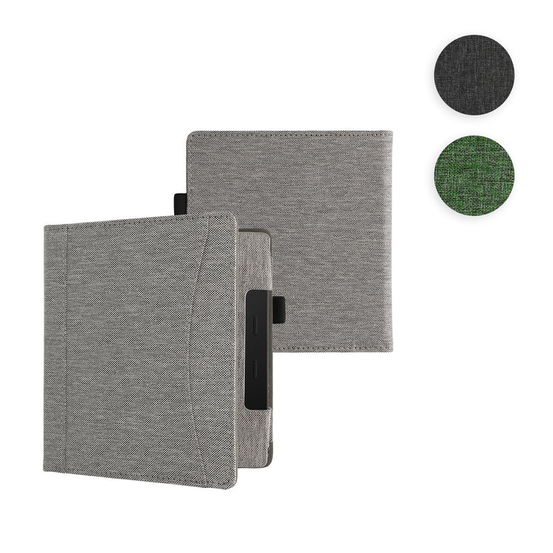 kwmobile Flip Hülle kompatibel mit Amazon Kindle Oasis 10. Generation - Vorderfach Handschlaufe - Grün Grün  