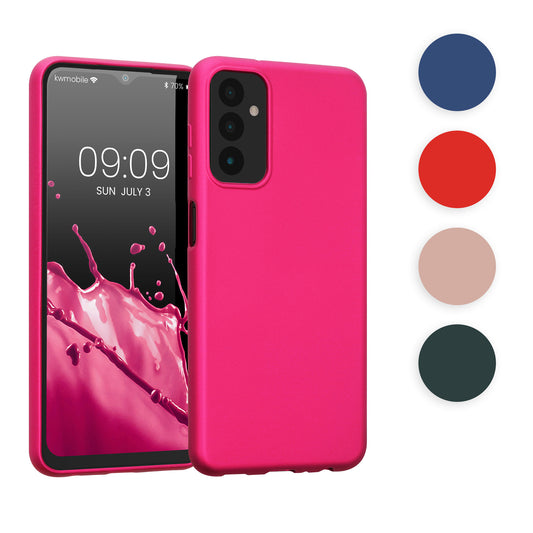 kwmobile Case kompatibel mit Samsung Galaxy M13 Hülle - Schutzhülle aus Silikon metallisch schimmernd - Handyhülle Metallic Blau Metallic Blau  