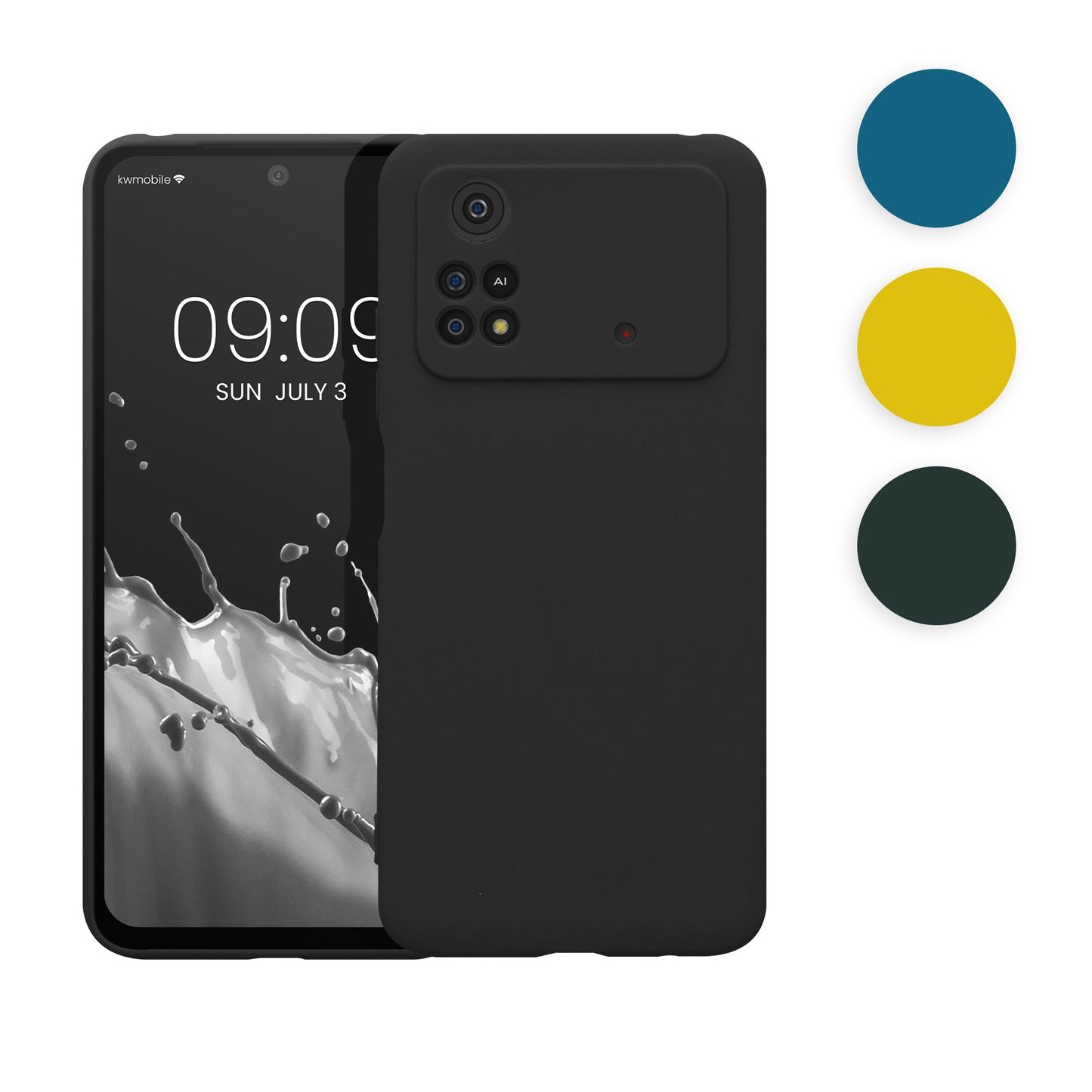 kwmobile Handyhülle kompatibel mit Xiaomi Poco M4 Pro Hülle - Handy Case aus weichem Silikon in Schwarz matt Schwarz matt  