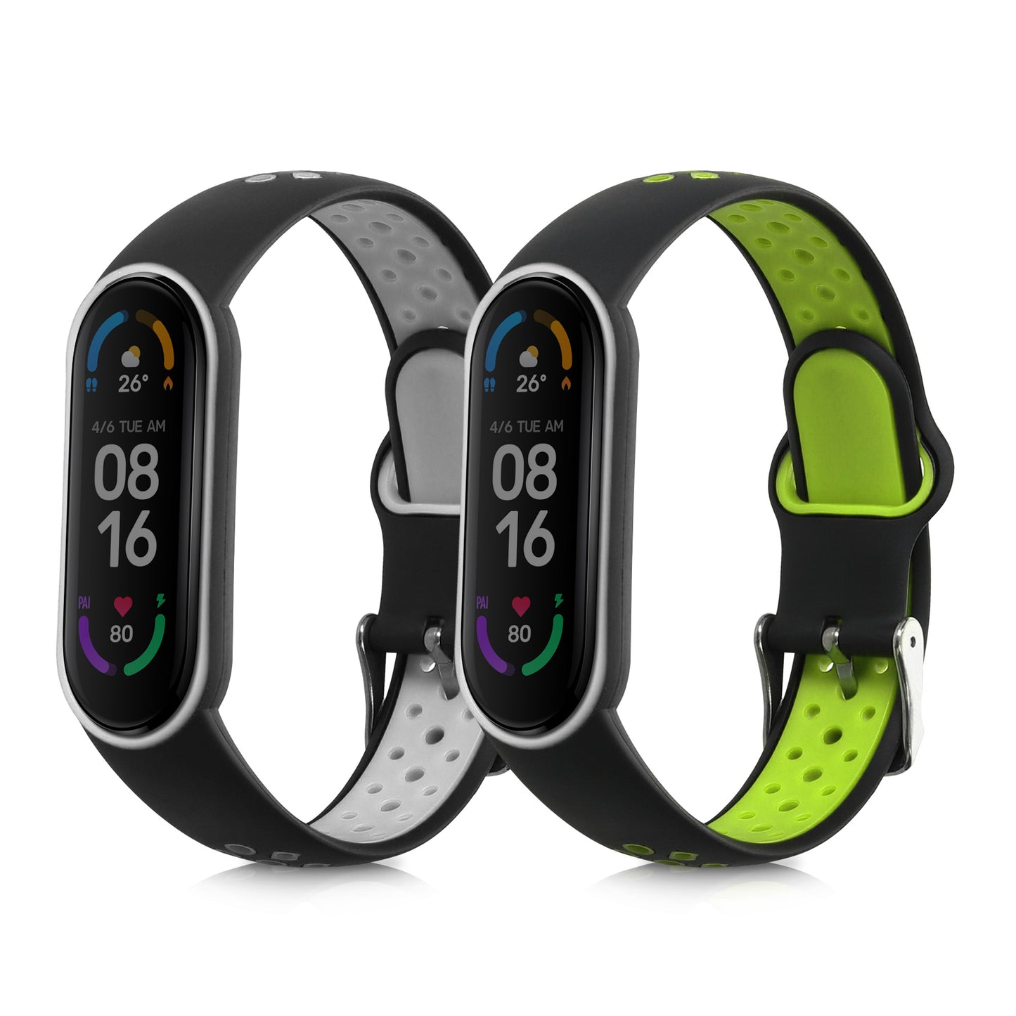 kwmobile Watch Strap for Xiaomi Mi Smart Band 6 / Mi Band 6 / Band 5 Strap Fitness Tracker Band Set Replacement Strap Smartwatch