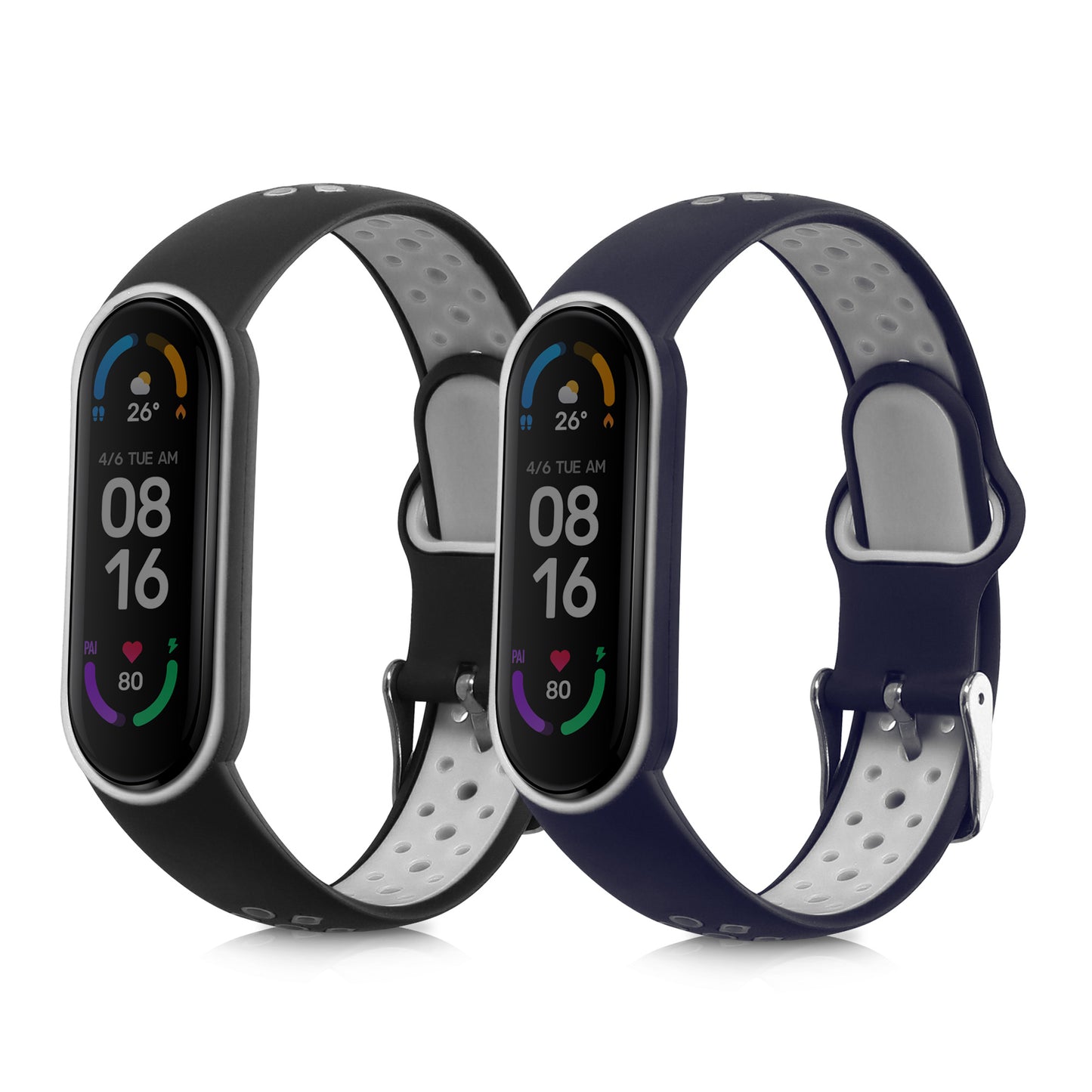 kwmobile Watch Strap for Xiaomi Mi Smart Band 6 / Mi Band 6 / Band 5 Strap Fitness Tracker Band Set Replacement Strap Smartwatch