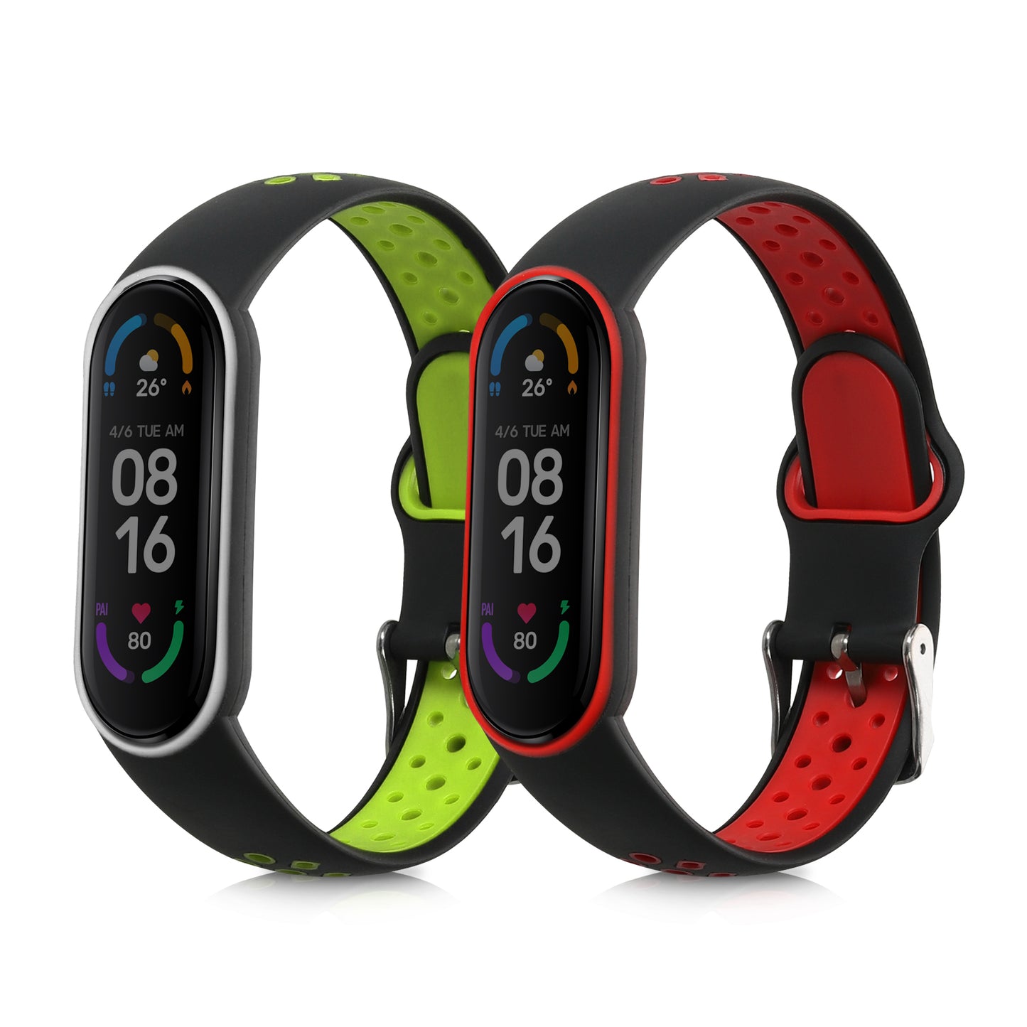 kwmobile Watch Strap for Xiaomi Mi Smart Band 6 / Mi Band 6 / Band 5 Strap Fitness Tracker Band Set Replacement Strap Smartwatch