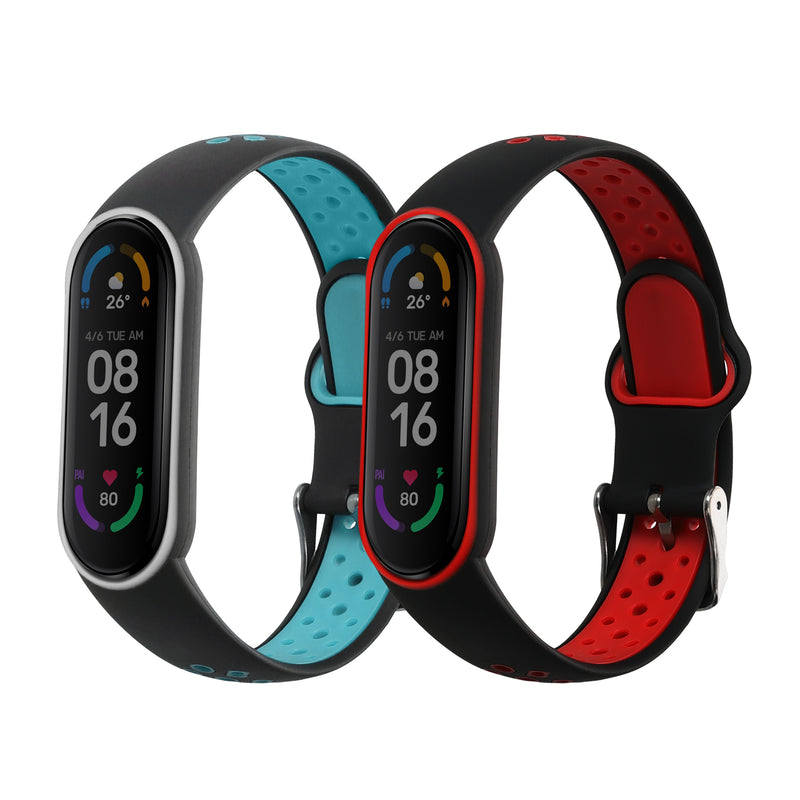 kwmobile Watch Strap for Xiaomi Mi Smart Band 6 / Mi Band 6 / Band 5 Strap Fitness Tracker Band Set Replacement Strap Smartwatch