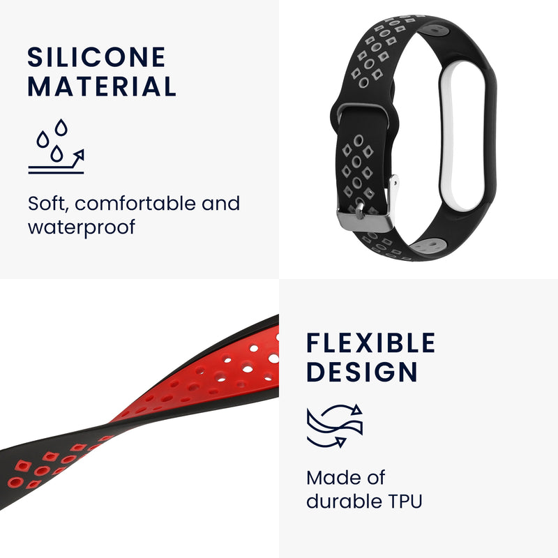 kwmobile Watch Strap for Xiaomi Mi Smart Band 6 / Mi Band 6 / Band 5 Strap Fitness Tracker Band Set Replacement Strap Smartwatch