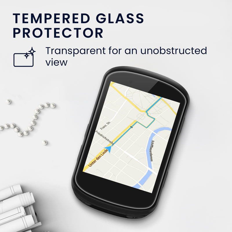 kwmobile Screen Protector compatible with Garmin Edge 530 / 830 Tempered Glass Screen Protector Set for Bicycle GPS Display Protector for Bike Computer
