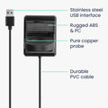 kwmobile USB Charger compatible with Ticwatch Pro 5 / Pro 3 / Pro 3 Lite / E3 - USB Cable Charger Stand - Smart Watch Charging Station - Docking Station - Charging Cable with Stand Function